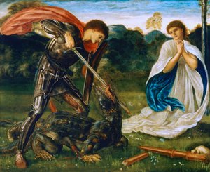 Kampen: St. Georg dreper dragen VI av Edward Burne-Jones