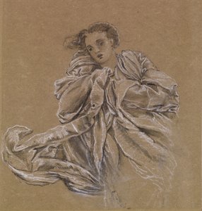 Vinter - Studie av flyvende draperi av Edward Burne Jones