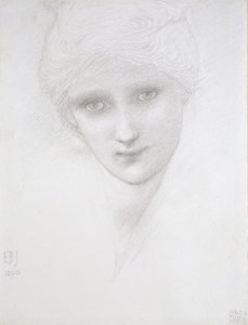 Hodet for en kvinne, 1890 av Edward Burne Jones