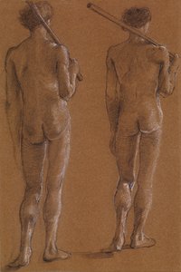 St George-serien - Naken mann - Studier av to soldater for "The Princess led to the Dragon" av Edward Burne Jones