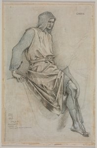 Studie for feilen til Gawain fra den hellige gral-teppet av Edward Burne Jones