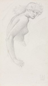 Studie av en kvinneskikkelse av Edward Burne Jones
