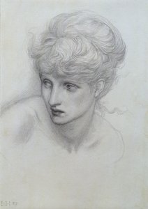 Studie av et jentehode (se også 198346) av Edward Burne Jones