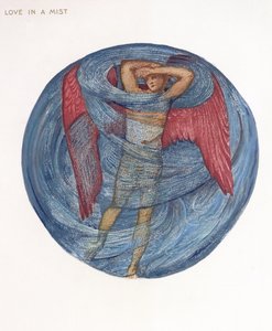 The Flower Book: I. Love in a Mist, 1905 (litho med gouache på papir) av Edward Burne Jones