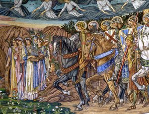 Jomfruen og de hellige martyrene, 1880-90-tallet (mosaikk) av Edward Burne Jones