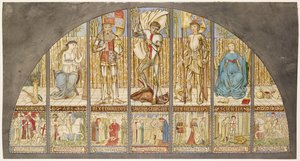 Wars of the Roses - Edward IV, Henry VI, St George with Allegory av Edward Burne Jones