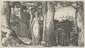 Lady with the Rooks, 1829. av Edward Calvert