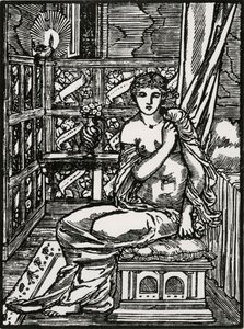Psyche som venter Amor av Edward Coley (after) Burne Jones