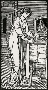 Psyke ved bordet av Edward Coley (after) Burne Jones