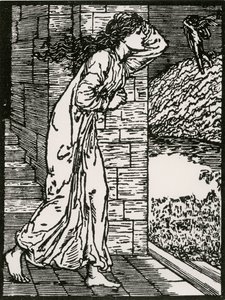 Psyche skynder seg ut av Palace av Edward Coley (after) Burne Jones