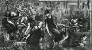 The Garden Court, fra Briar Rose-serien av Edward Coley (after) Burne Jones