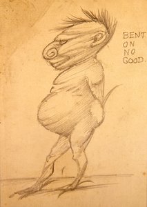Bent on no Good (blyant på papir) av Edward Coley Burne Jones