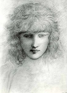 Hodet til en jente av Edward Coley Burne Jones