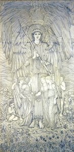 Kjærlighet som beveger solen (blyant på papir) av Edward Coley Burne Jones