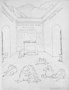 Seminary for Dragons (blyant på papir) av Edward Coley Burne Jones