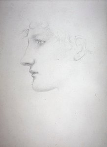 Study of a Head - Bessie Keane, ca. 1893 (blyant på papir) av Edward Coley Burne Jones