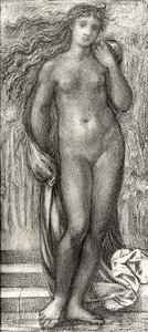 Sommer (blyant og rødt kritt) (s/hvitt bilde) av Edward Coley Burne Jones