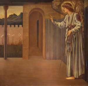 Der Erzengel Gabriel, Teil einer Verkündigung von Edward Coley Burne-Jones