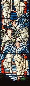 Angels Climbing and Descending, detalj av Jacobs Ladder farget glass detalj av 120160 av Edward Burne Jones