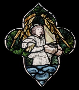 Birmingham, St Martin In The Bull Ring, Morris & Co., Edward Burne-Jones, Engel med orgel, 1876 av Edward Burne Jones