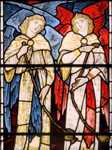 Censing Angels, 1869 (farget glass) av Edward Burne Jones