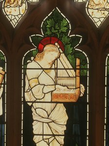 Detalj av St. Cecilia av Edward Burne Jones