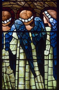 Harwarden, St Deiniol, Morris & Co., Edward Burne-Jones, Angels, The Nativity, 1898 av Edward Burne Jones