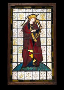 King David the Poet, 1863 (farget glass) av Edward Burne Jones