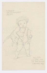 Brev til kunstnerens barnebarn Angela Thirkell (blyant på papir) av Edward Burne Jones