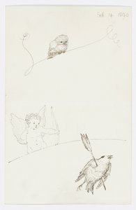 Brev til kunstnerens barnebarn Angela Thirkell (blyant på papir) av Edward Burne Jones