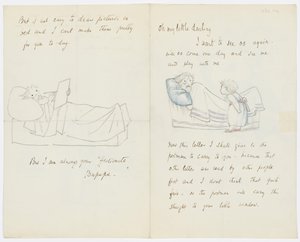 Brev til kunstnerens barnebarn Angela Thirkell (blyant på papir) av Edward Burne Jones