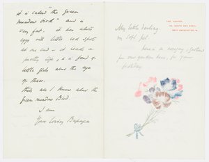Brev til kunstnerens barnebarn Angela Thirkell (blyant på papir) av Edward Burne Jones
