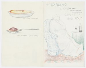Brev til kunstnerens barnebarn Angela Thirkell (blyant på papir) av Edward Burne Jones