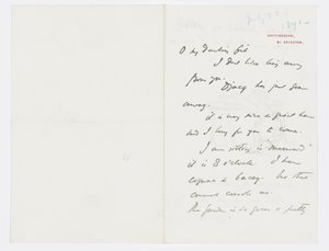 Brev til kunstnerens barnebarn Angela Thirkell (blyant på papir) av Edward Burne Jones