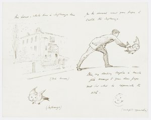 Brev til kunstnerens barnebarn Angela Thirkell (blyant på papir) av Edward Burne Jones