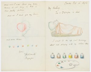 Brev til kunstnerens barnebarn Angela Thirkell (blyant på papir) av Edward Burne Jones