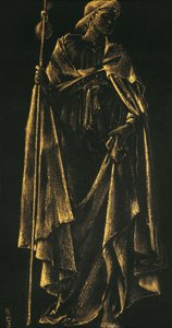 Ministering Angel (gullmaling på papir) av Edward Burne Jones