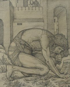 Nebuchadnezzar Eating Grass, 1878 (kritt på papir) av Edward Burne Jones
