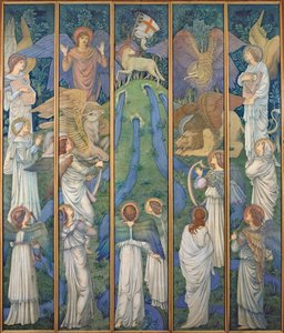 Paradis, med tilbedelsen av det hellige lam, ca. 1875-80 av Edward Burne Jones