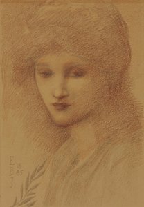 Portrett av Laura Lyttelton, ny leietaker, med øynene hennes, 1885 av Edward Burne Jones