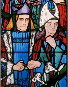 Salomo og dronningen av Saba, 1857 (farget glass) av Edward Burne Jones