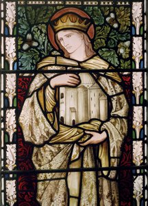 Salomo og tempelet, 1876 (farget glass) av Edward Burne Jones