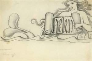 Studie for Helen, ca. 1880 av Edward Burne Jones