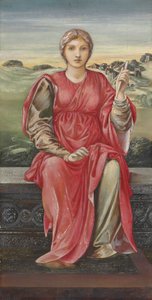 Studie for "The Hours" (blandet media på gessoed panel) av Edward Burne Jones