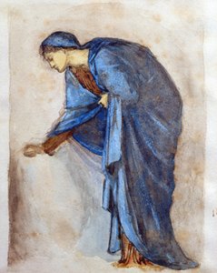Studer for en figur av jomfruen (wc) av Edward Burne Jones