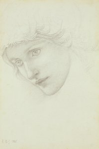 Studie for hodet til en havfrue, 1885 av Edward Burne Jones