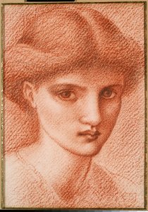 Studie av en jentes hode av Edward Burne Jones