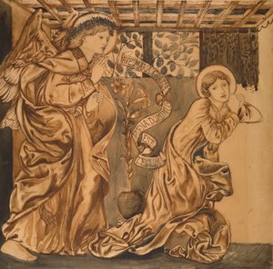 The Annunciation (watercolor on paper) av Edward Burne Jones