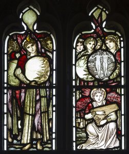 The Days of Creation, 1874 (farget glass) av Edward Burne Jones