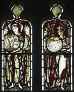 The Days of Creation, 1874 (farget glass) av Edward Burne Jones